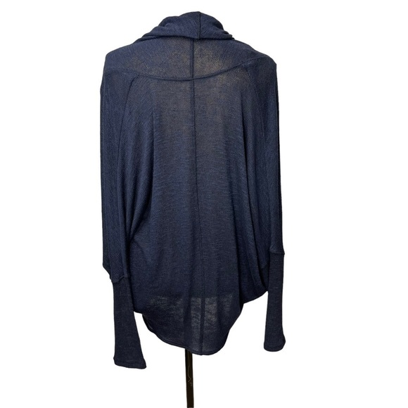 FREE People Wrap Drapey Hacci Knit Top Size XS Navy Blue - Picture 7 of 15